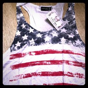 Distressed American Flag tank top